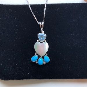 Nabiho Sterling Navajo necklace Turquoise Topaz